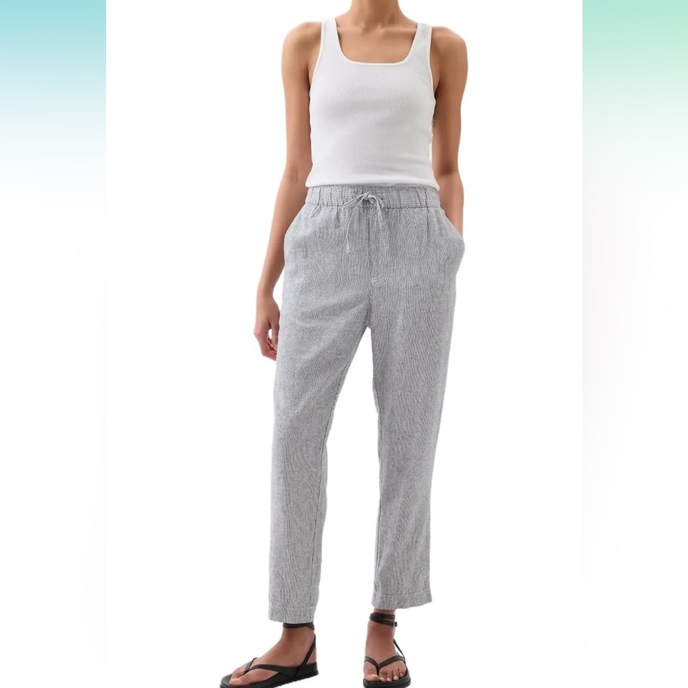 Gap Mid Rise Easy Linen Pants